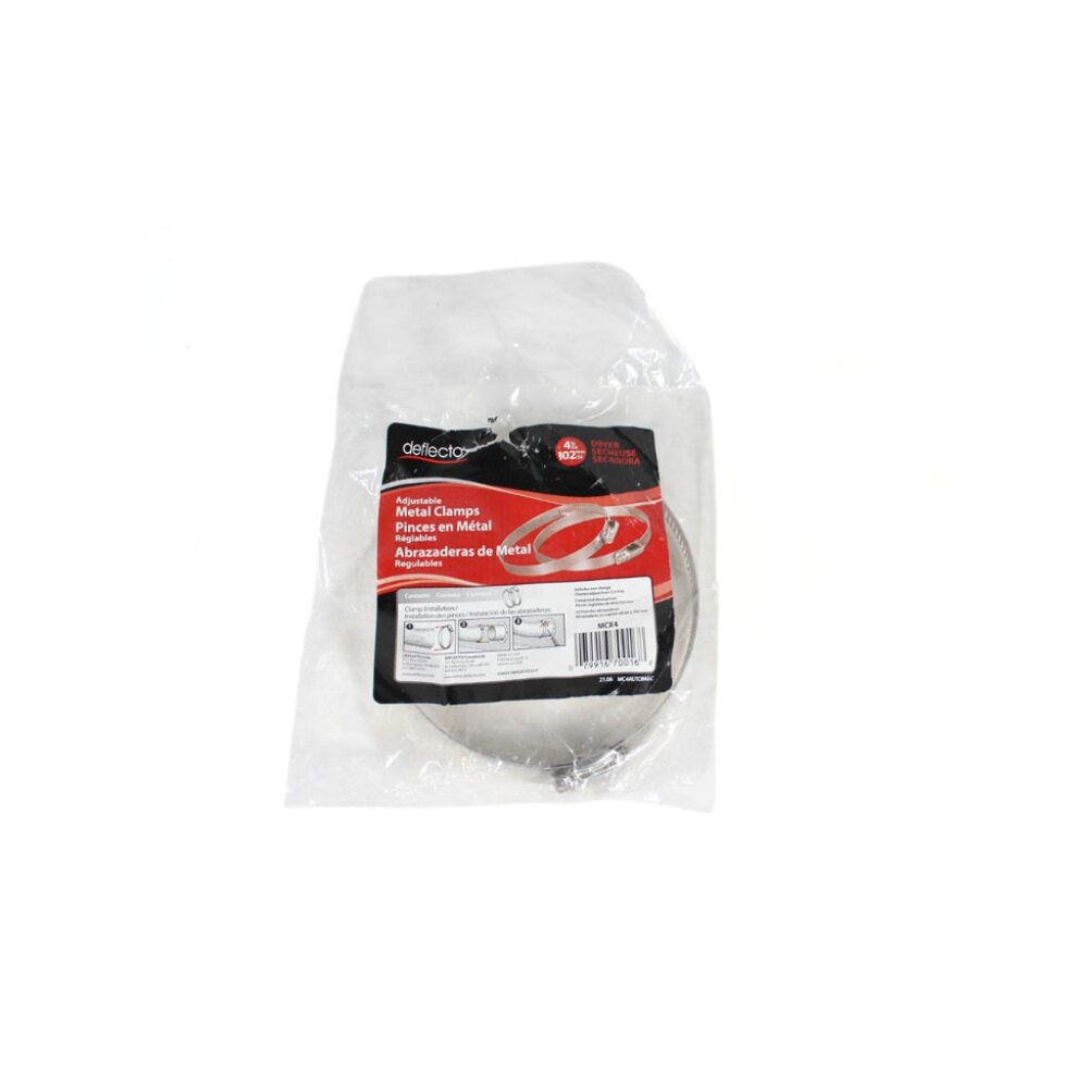 Deflecto 4-Inch Adjustable Dryer Clamp – Silver-Toned Metal – New, Open Package